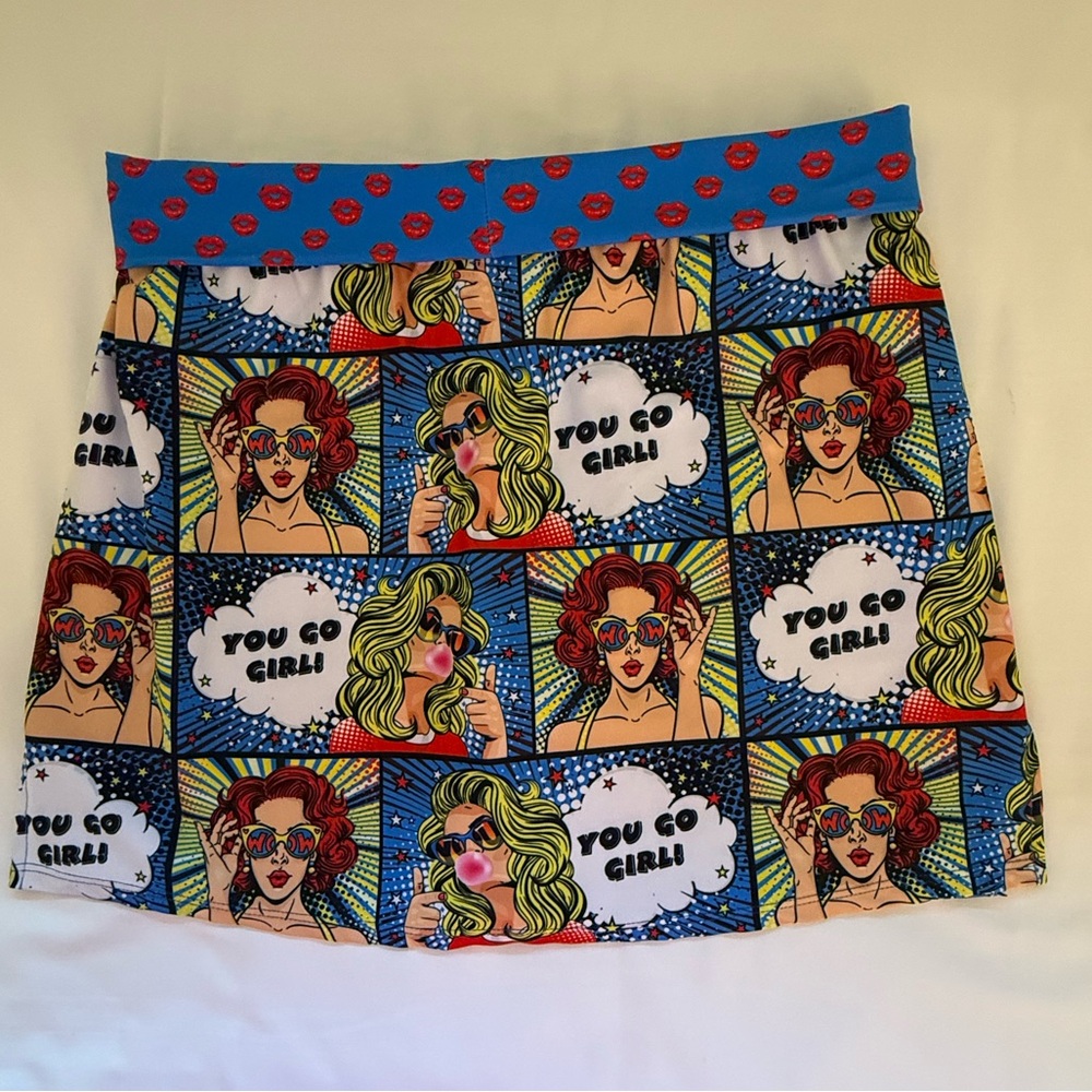 Skort Obsession Pop Art You Go Girl Skort Large